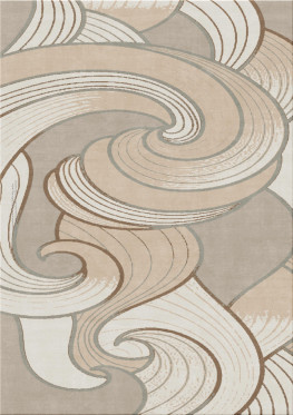 art nouveau 9840-wavey - handgefertigter Teppich,  tibetisch (Indien), 100 Knoten Qualität